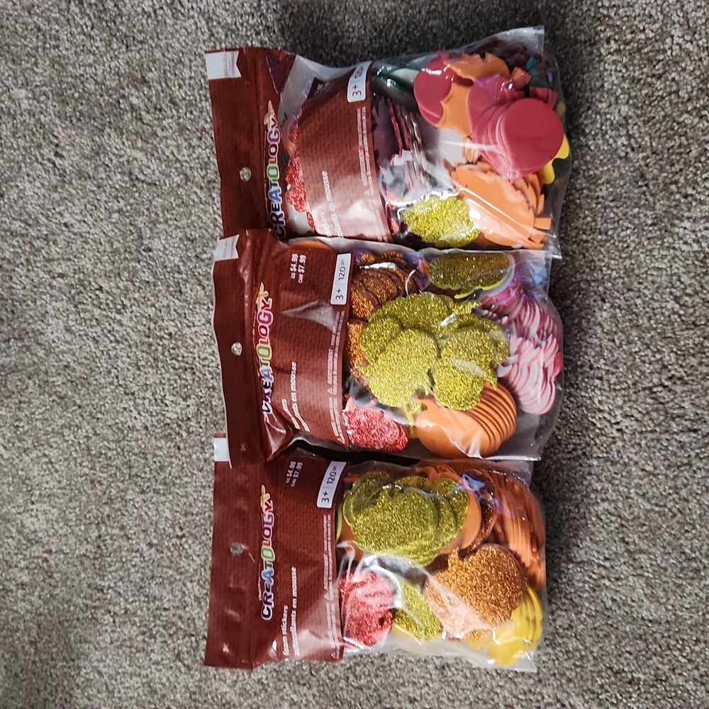 Creatology foam stickers pumpkins 120 per pack. 3 packs